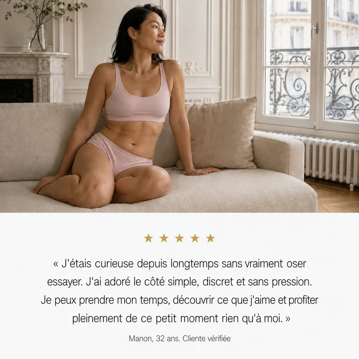 Avis client 5 étoiles de Manon, 32 ans, sur l'œuf vibrant Perle