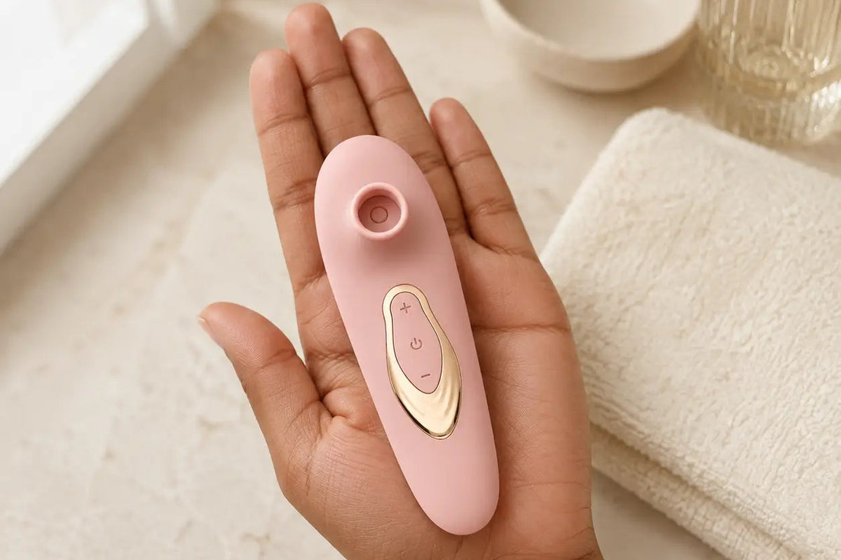 Stimulateur Halo tenu dans une main, format compact de la taille d'une paume
