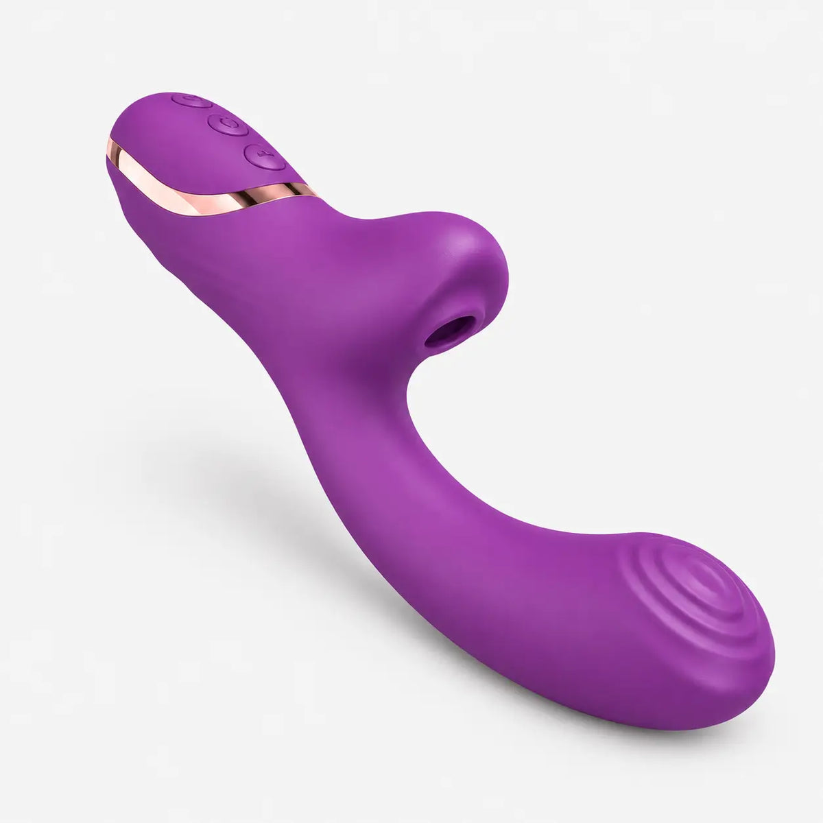 Vibromasseur 2 en 1 Écrin coloris violet améthyste, vue de trois quarts